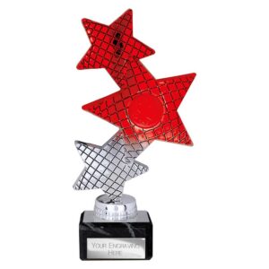 Trinity Star Multi Award Plastic Trophy Red and Silver Trophy HQ