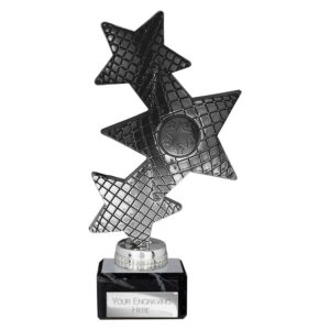 Trinity Star Multi Award Plastic Trophy Black and Silver Trophy HQ