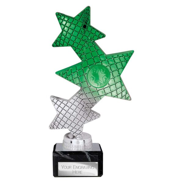 Trinity Star Multi Award Plastic Trophy Silver and Green Trophy HQ