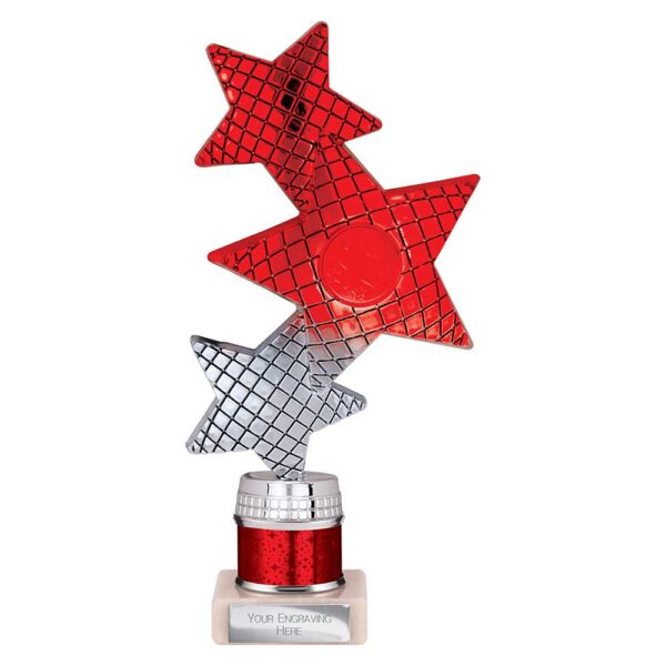 Trinity Star Multi Award Tube Trophy Red and Silver Trophy HQ