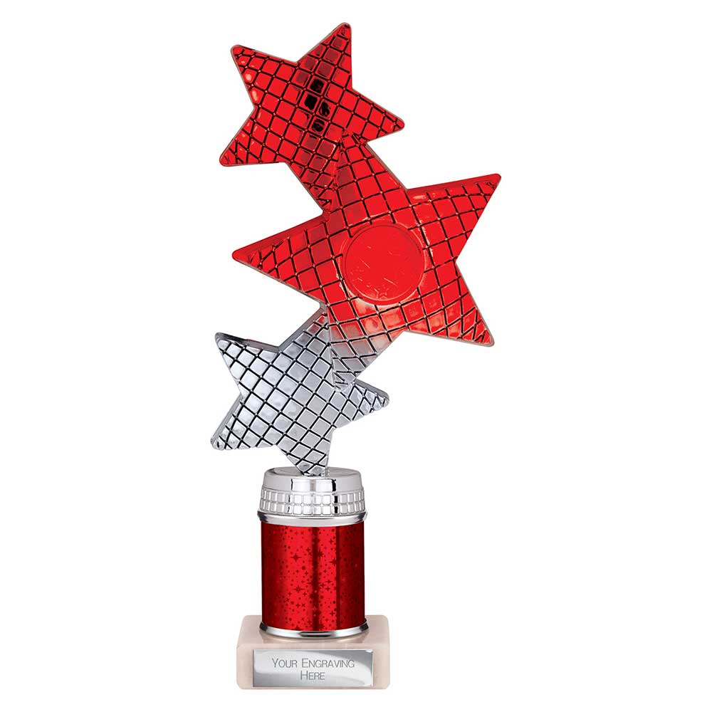 Trinity Star Multi Award Tube Trophy Red and Silver Trinity Star Multi Award Tube Trophy Red and Silver - Image 3