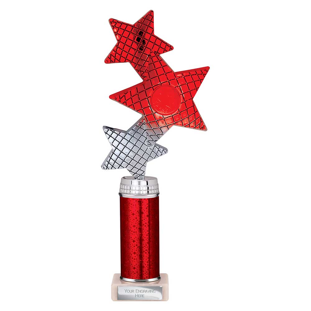 Trinity Star Multi Award Tube Trophy Red and Silver Trinity Star Multi Award Tube Trophy Red and Silver - Image 5