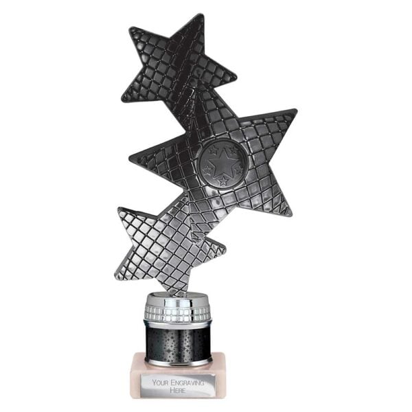 Trinity Star Multi Award Tube Trophy Black and Silver Trophy HQ