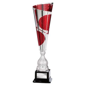 Quest Laser Cut Trophy Cup Silver and Red Trophy HQ