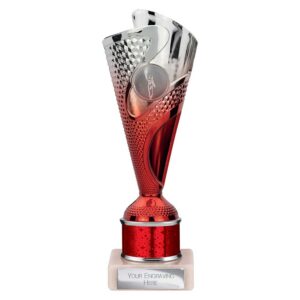 Rodeo Multi Award Tube Trophy Red and Silver Trophy HQ