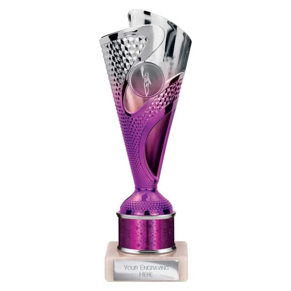 Rodeo Multi Award Tube Trophy Purple and Silver Trophy HQ