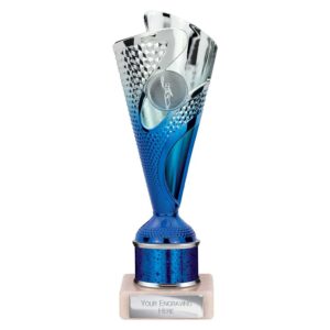 Rodeo Multi Award Tube Trophy Blue and Silver Trophy HQ