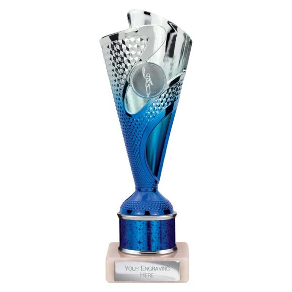 Rodeo Multi Award Tube Trophy Blue and Silver Trophy HQ