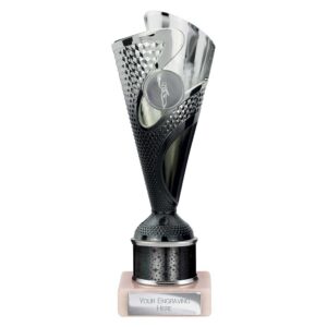 Rodeo Multi-Award Tube Trophy Black and Silver Trophy HQ