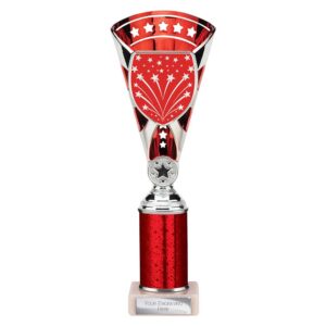 Cobra Star Trophy Cup Multi Award Tube Trophy Red and Silver Trophy HQ