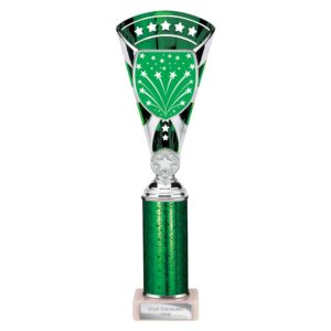 Cobra Star Trophy Cup Multi Award Tube Trophy Green and Silver Trophy HQ