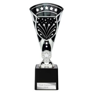 Cobra Star Trophy Cup Multi Award Tube Trophy Cup Silver and Black Trophy HQ