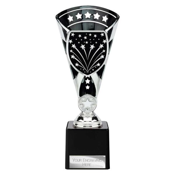 Cobra Star Trophy Cup Multi Award Tube Trophy Cup Silver and Black Trophy HQ