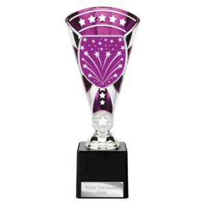 Cobra Star Trophy Cup Multi Award Trophy Cup Silver and Purple Trophy HQ