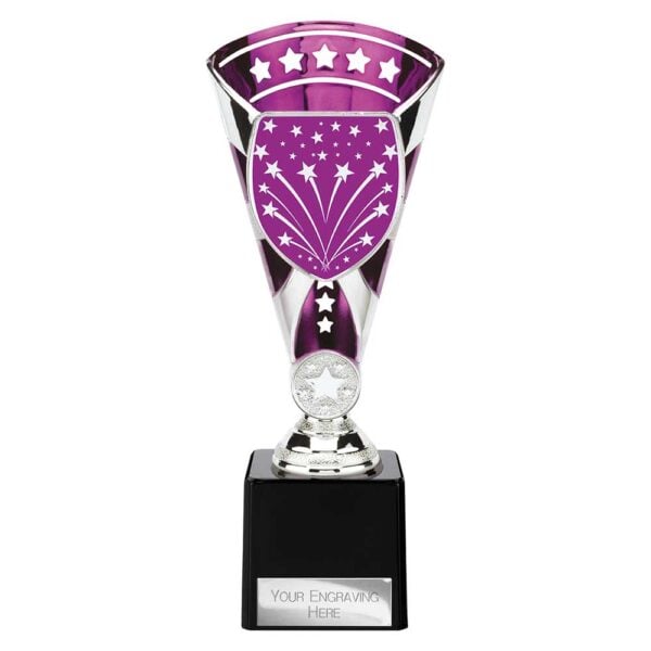 Cobra Star Trophy Cup Multi Award Trophy Cup Silver and Purple Trophy HQ