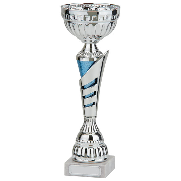 Vanquish Silver and Blue Trophy Cup Trophy HQ Vanquish Silver and Blue Trophy Cup Trophy HQ