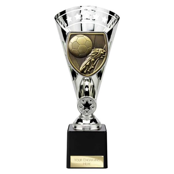 Cobra Star Trophy Cup Football Boot and Ball Silver Trophy HQ