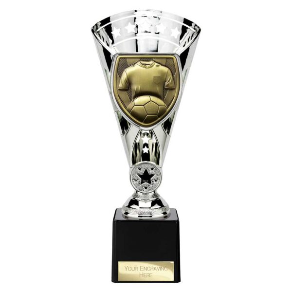 Cobra Star Trophy Cup Football Shirt and Ball Silver Trophy HQ