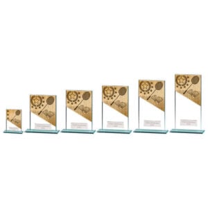 Mustang Badminton Jade Glass Award Trophy HQ