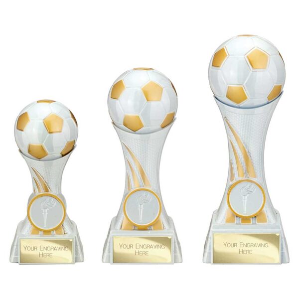 Attack Strike Football Trophy White and Gold Trophy HQ