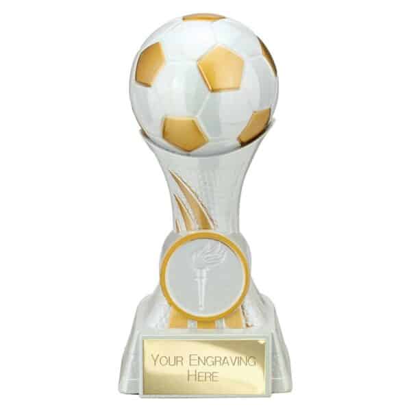 Attack Strike Football Trophy White and Gold Trophy HQ
