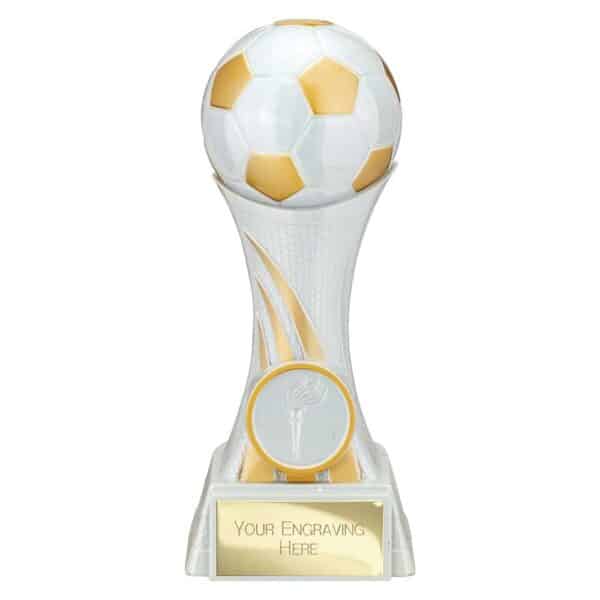 Attack Strike Football Trophy White and Gold Trophy HQ