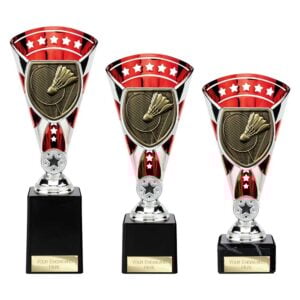 Cobra Star Trophy Cup Badminton Red and Silver Trophy HQ