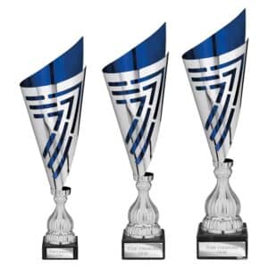Arrow Laser Trophy Cup Silver and Blue Trophy HQ