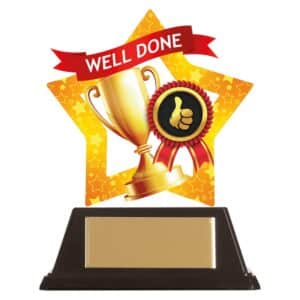Mini-Star Well Done Acrylic Plaque Trophy HQ