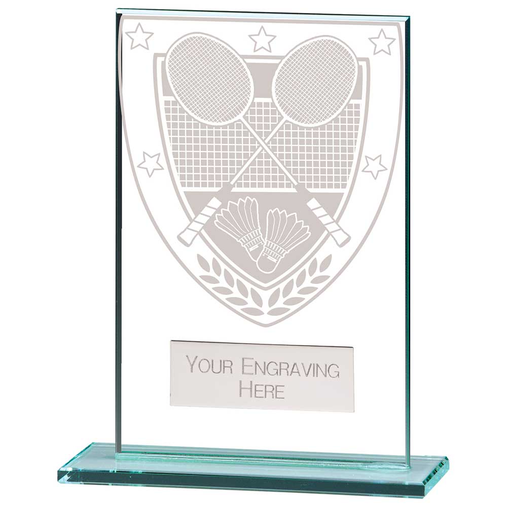 Millennium Badminton Jade Glass Award Trophy HQ Millennium Badminton Jade Glass Award Trophy HQ