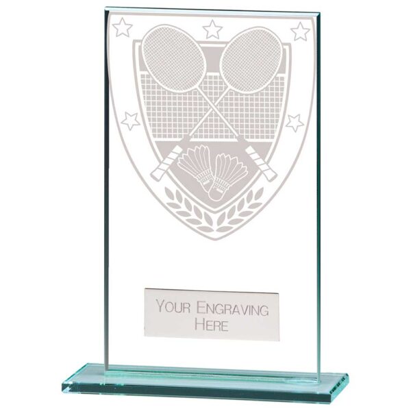 Millennium Badminton Jade Glass Award Trophy HQ
