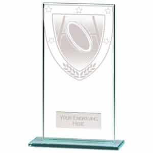 Millennium Rugby Jade Glass Award Trophy HQ
