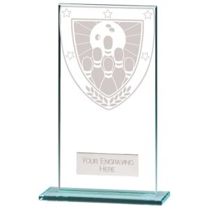 Millennium Ten Pin Bowling Jade Glass Award Trophy HQ