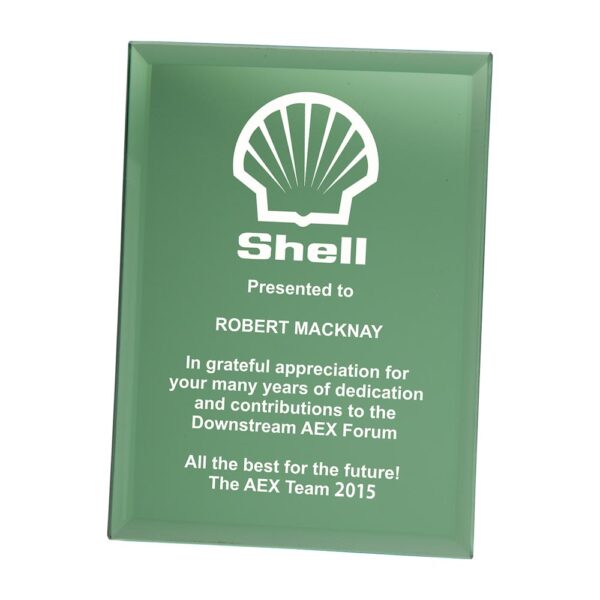 Emerald Green Mirrored Plaque Trophy HQ