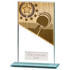 Mustang Table Tennis Jade Glass Award Trophy HQ