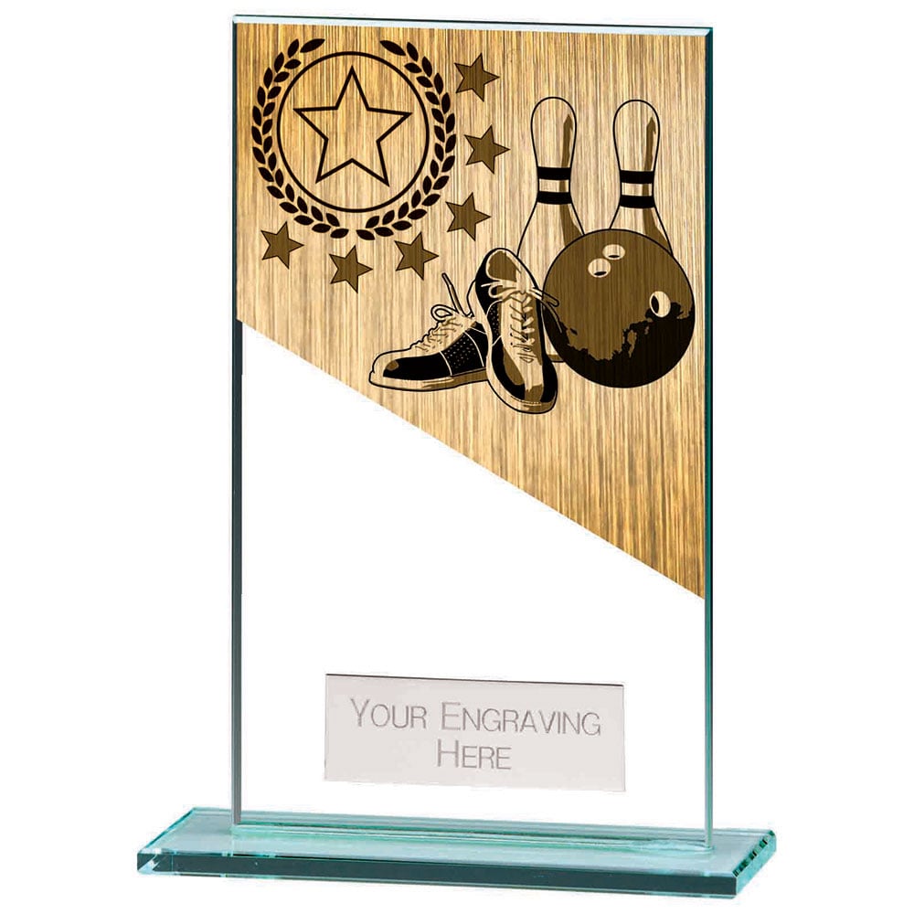Mustang Ten Pin Bowling Jade Glass Award Trophy HQ Mustang Ten Pin Bowling Jade Glass Award Trophy HQ