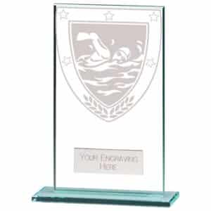 Mustang Swimming Jade Glass Award Trophy HQ
