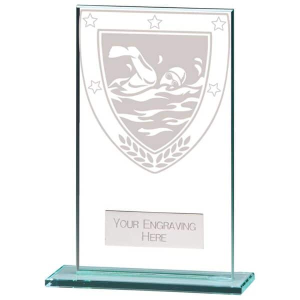 Mustang Swimming Jade Glass Award Trophy HQ