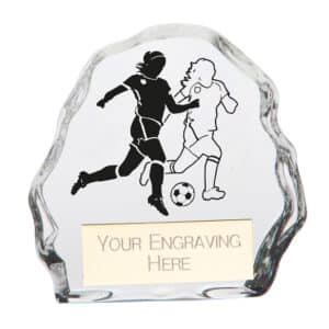 Mystique Football Female Glass Award Trophy HQ