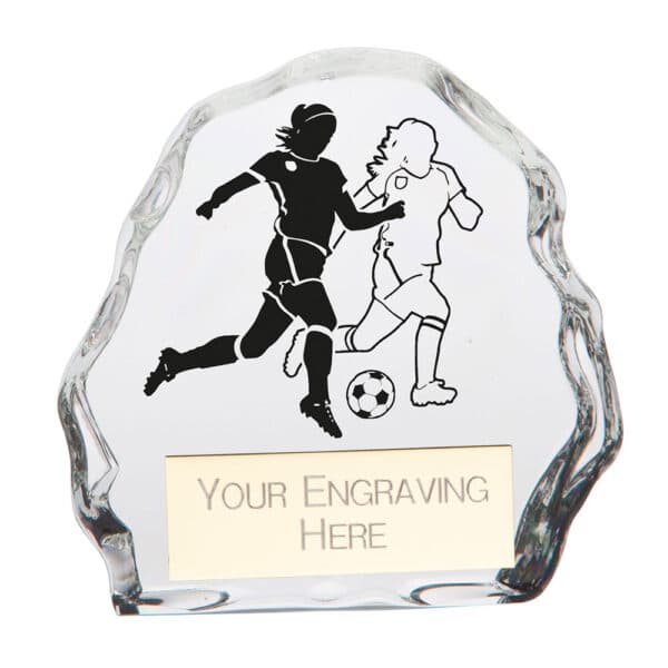 Mystique Football Female Glass Award Trophy HQ