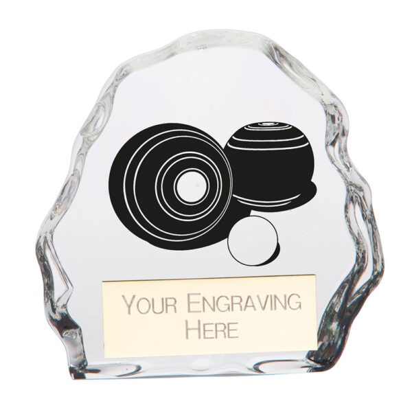 Mystique Lawn Bowls Glass Award Trophy HQ