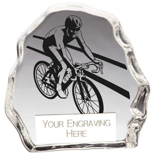 Mystique Cycling Glass Award Trophy HQ