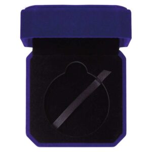 Aspire Blue Velour Medal Box 60mm Trophy HQ