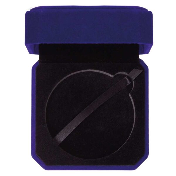 Aspire Blue Velour Medal Box 70mm Trophy HQ