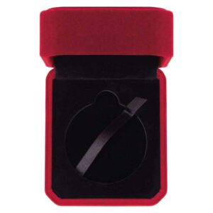 Aspire Red Velour Medal Box 50mm Trophy HQ