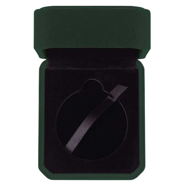 Aspire Green Velour Medal Box 55mm Trophy HQ