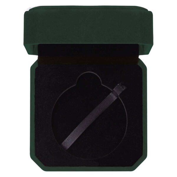 Aspire Green Velour Medal Box 60mm Trophy HQ
