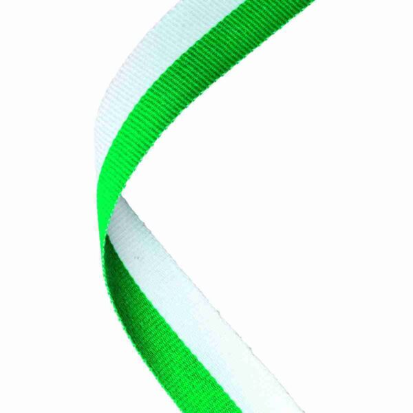 Green and White Medal Ribbon Trophy HQ