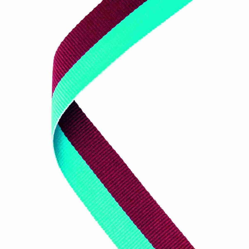 Claret and Light Blue Medal Ribbon - Trophy HQ