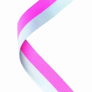 Pink and White Medal Ribbon Trophy HQ